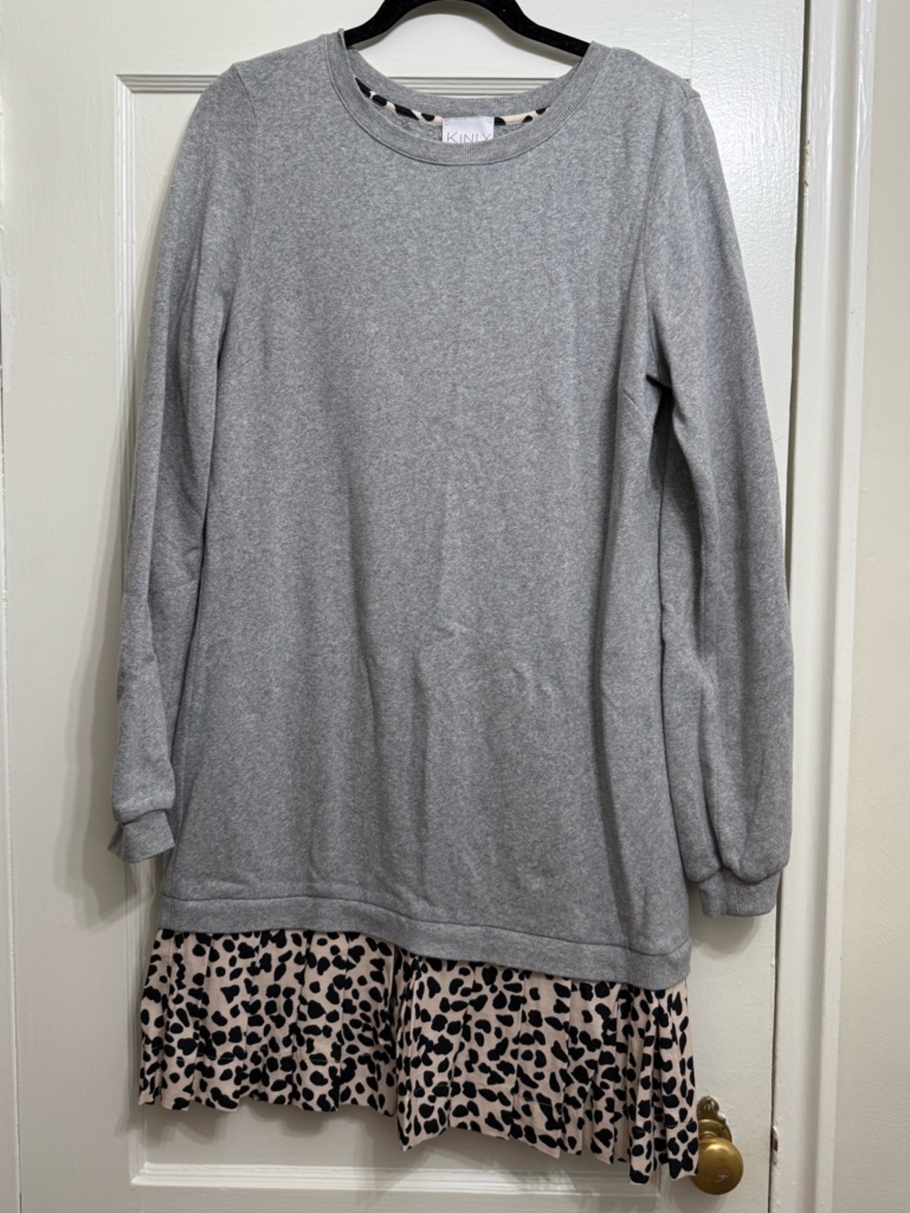 Kinkey Knit Grey Long-Sleeve Dress - Women’s L